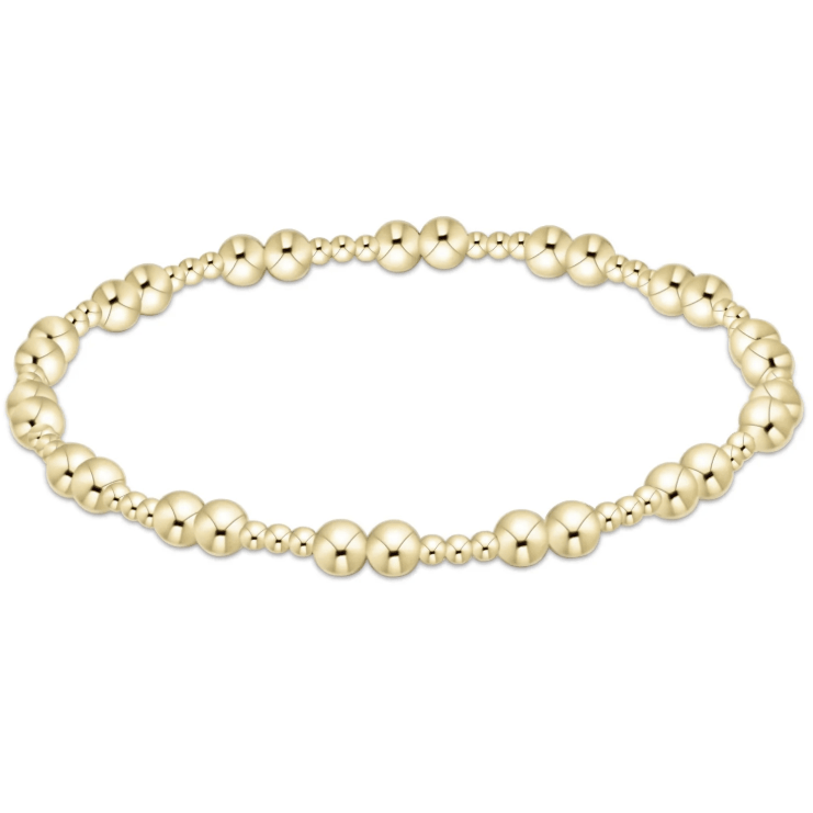 Extends Together Gold 4mm Bracelet - White Farmhouse Flowers