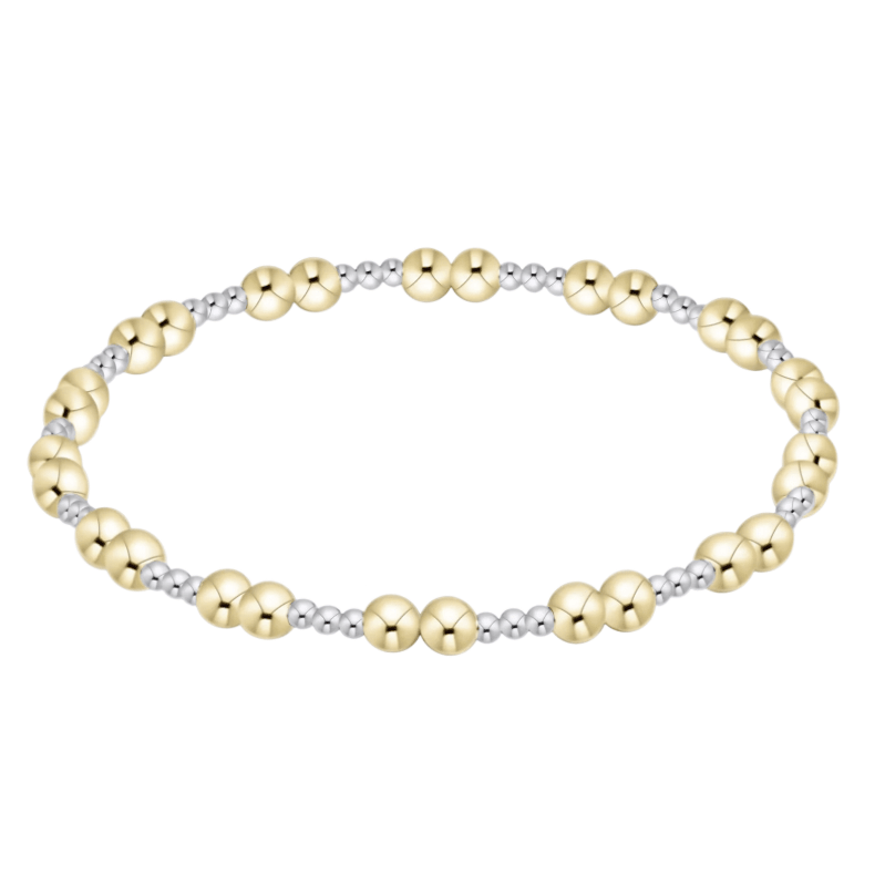 Extends Together Mixed Metal 4mm Bracelet - White Farmhouse Flowers