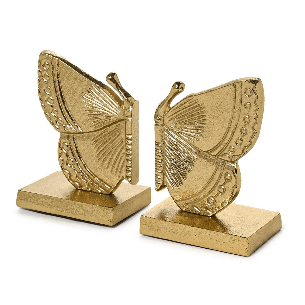Fluttering Butterfly Bookends - White Farmhouse Flowers