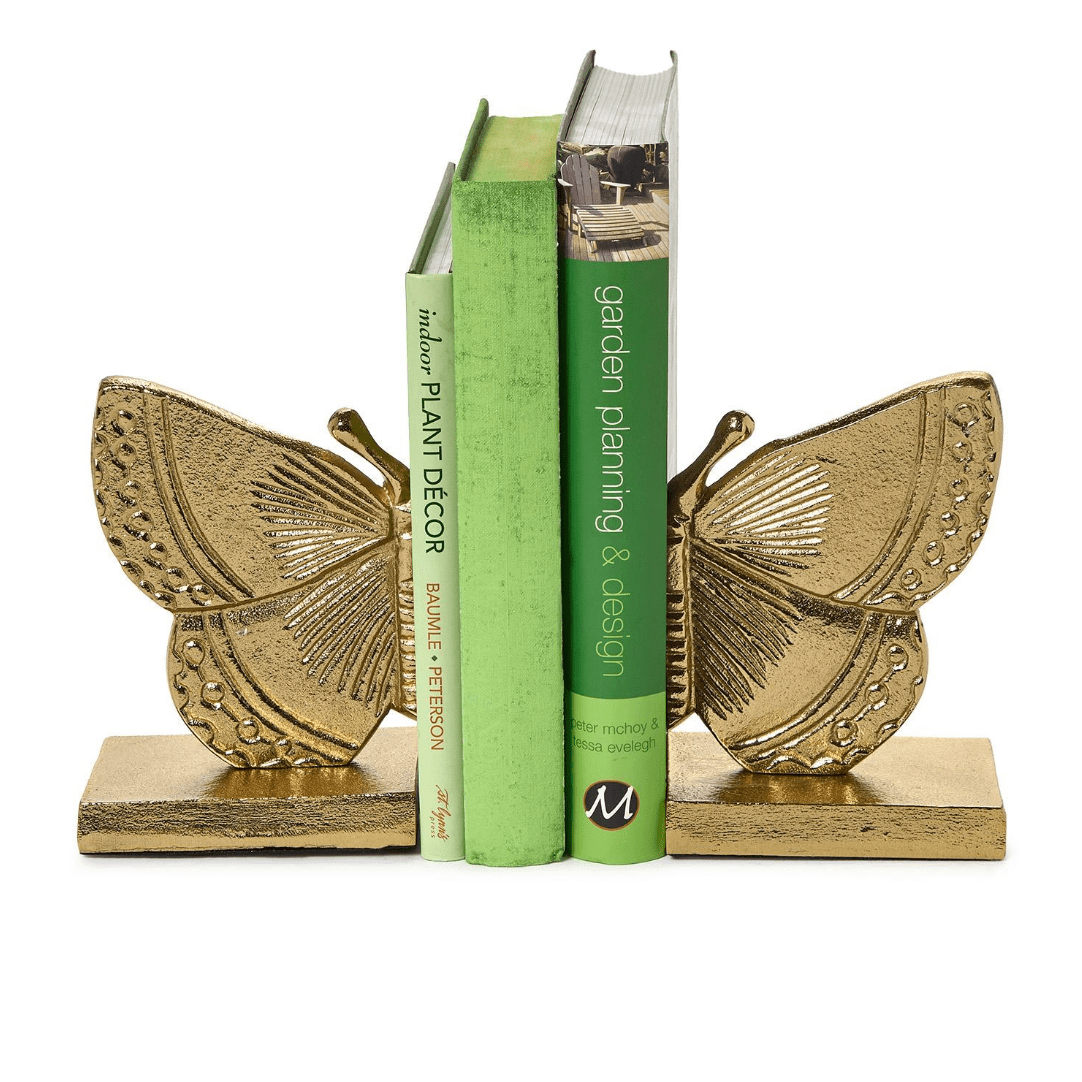 Fluttering Butterfly Bookends - White Farmhouse Flowers