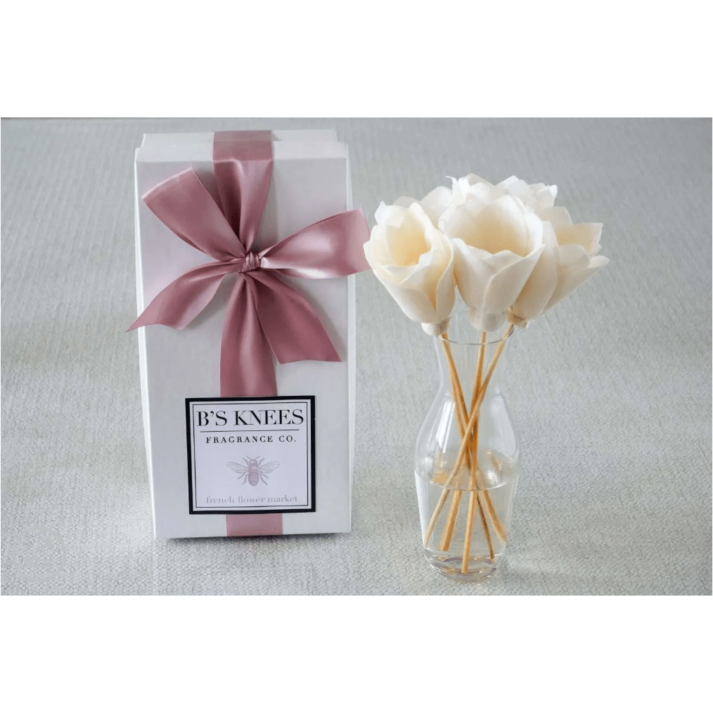 French Flower Market Classic Clear Diffuser - White Farmhouse Flowers