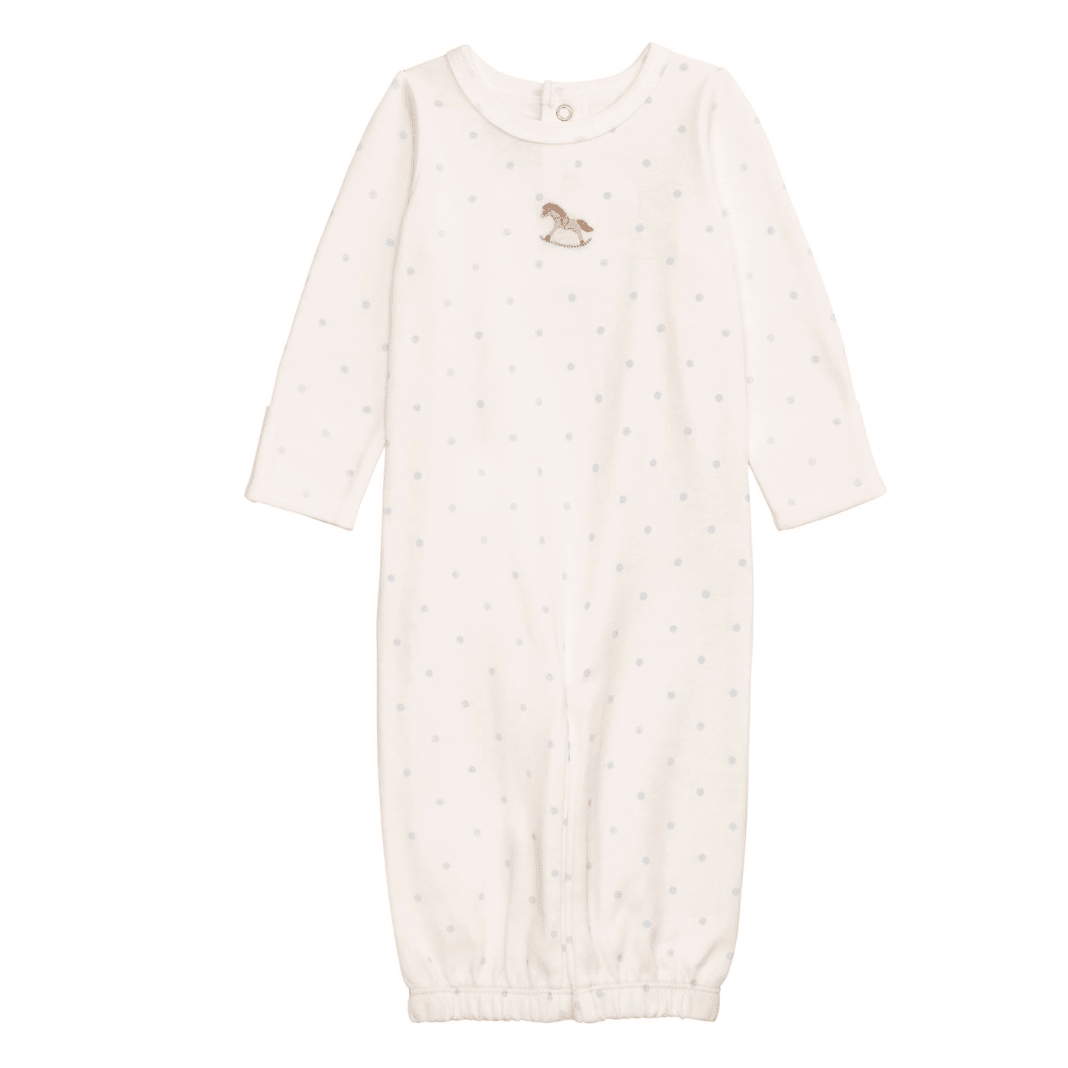 French Knot Gown Rocking Horse - White Farmhouse Flowers