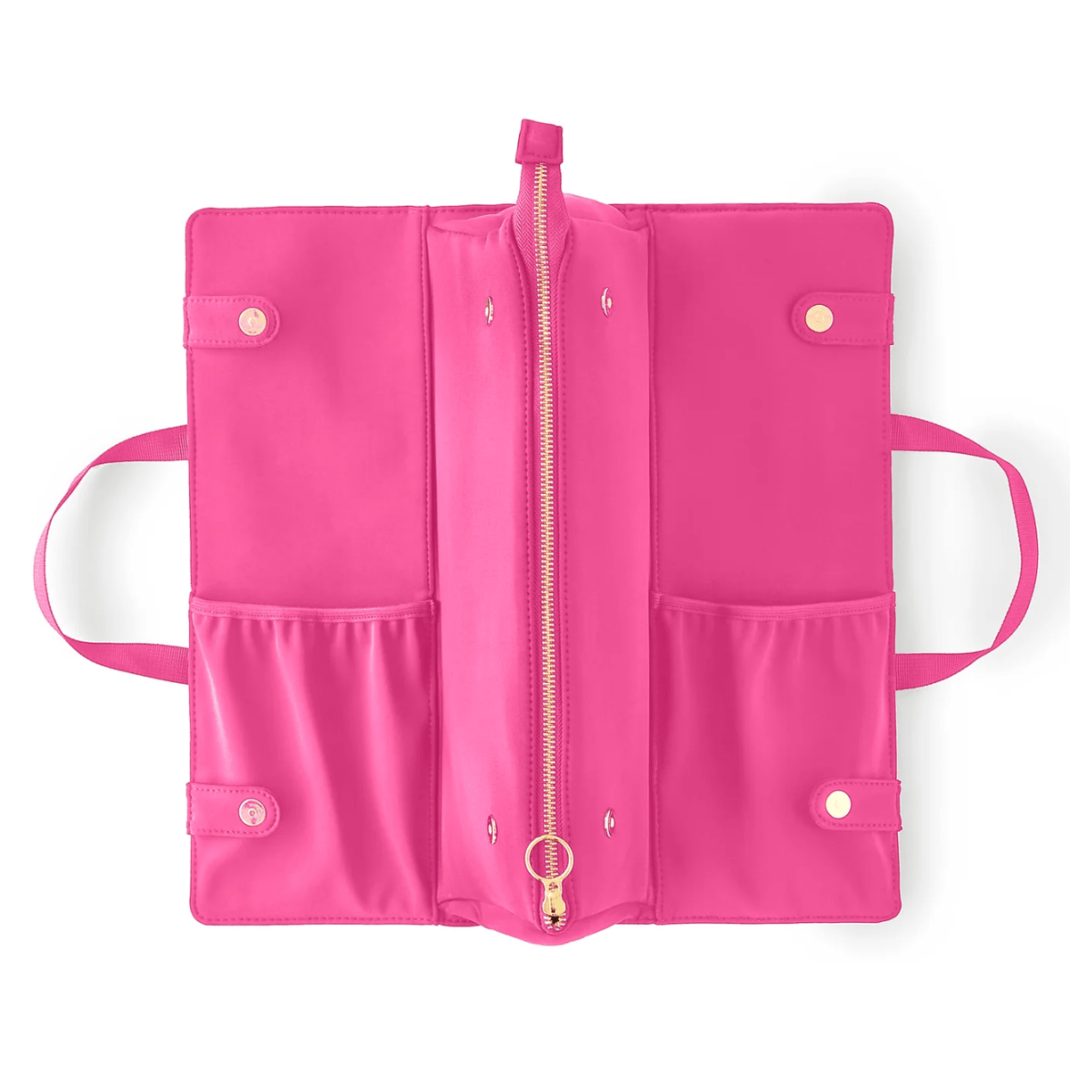 French Pink with Sherbert Interior Hair Tool Bag - White Farmhouse Flowers