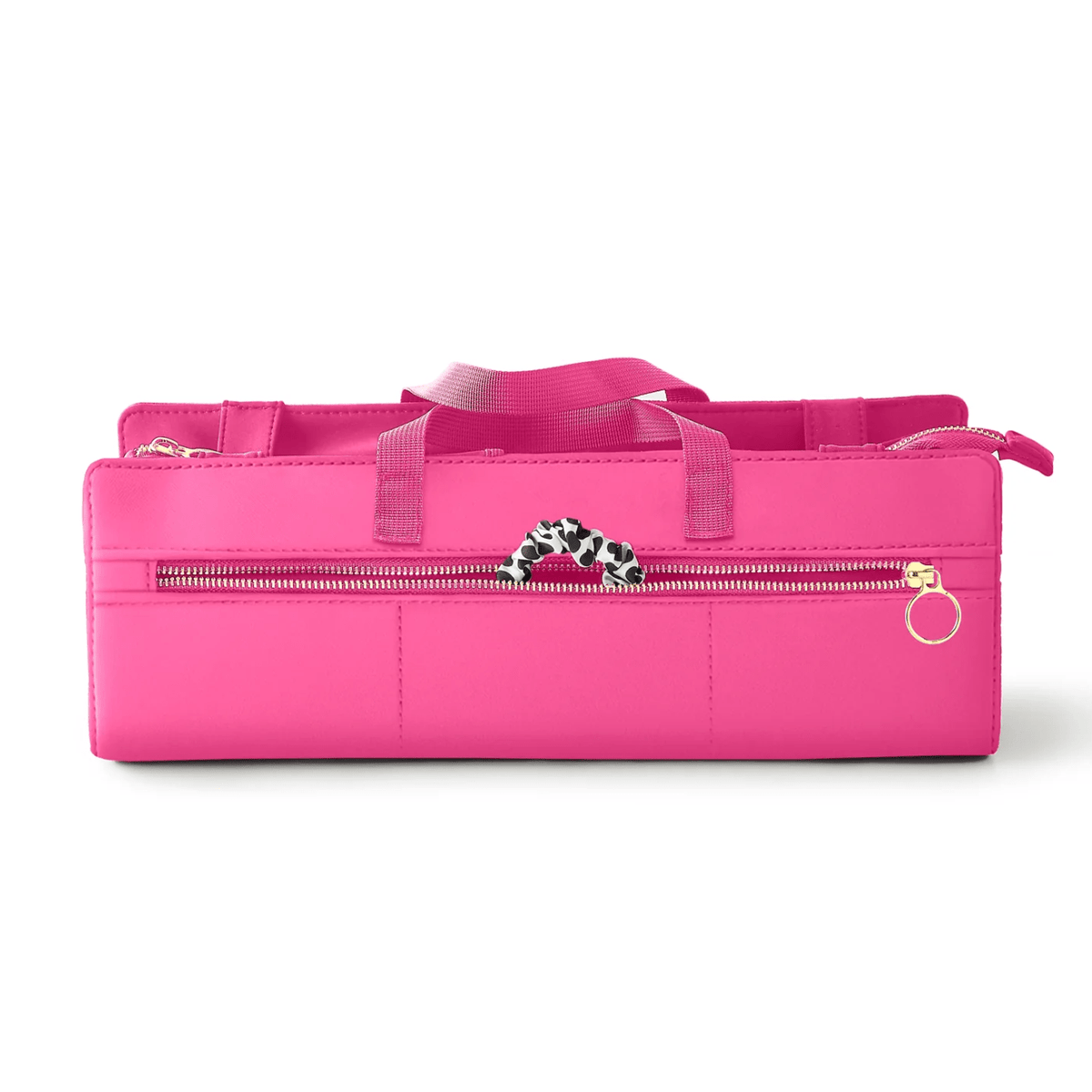 French Pink with Sherbert Interior Hair Tool Bag - White Farmhouse Flowers