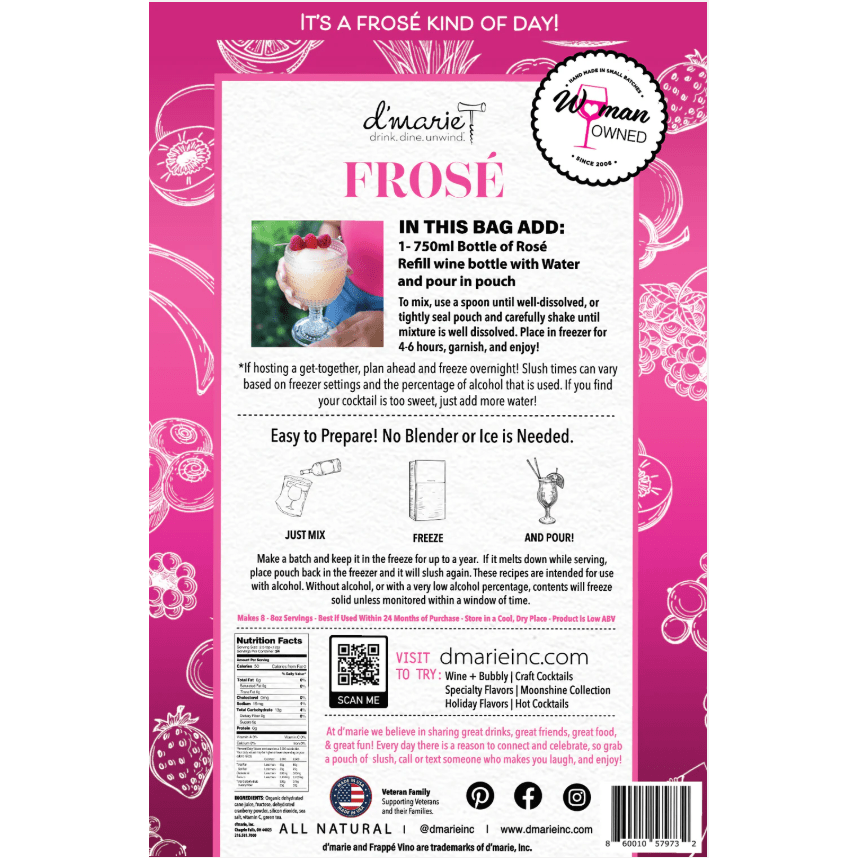 Frosé Cocktail Mix – Frozen Rosé Drink | Gift in Parkville MO - White Farmhouse Flowers