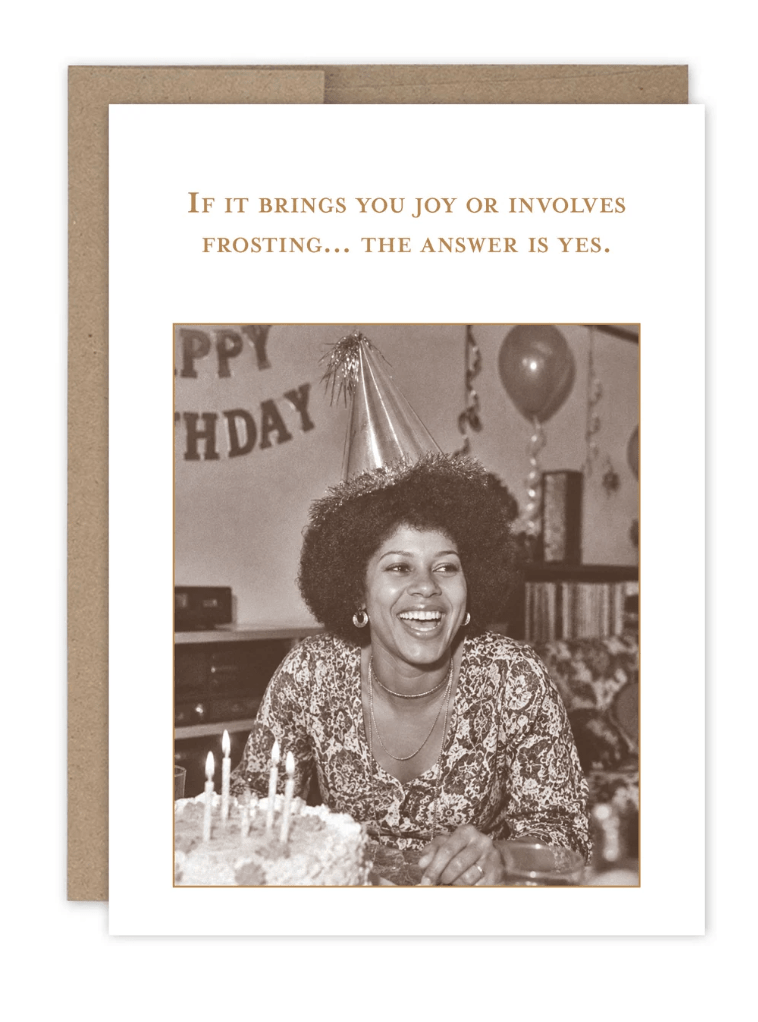 Frosting Birthday Card SM836 - White Farmhouse Flowers
