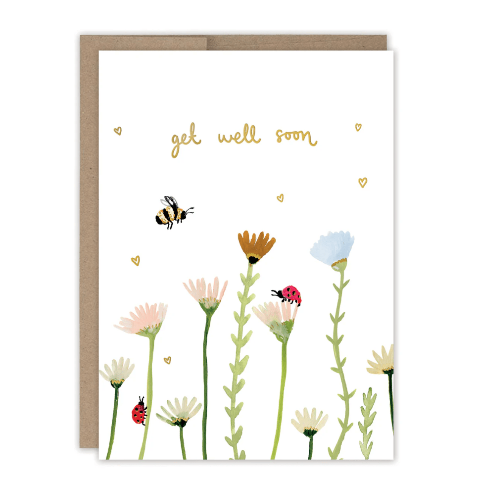 Garden Get Well Card LM065 - White Farmhouse Flowers