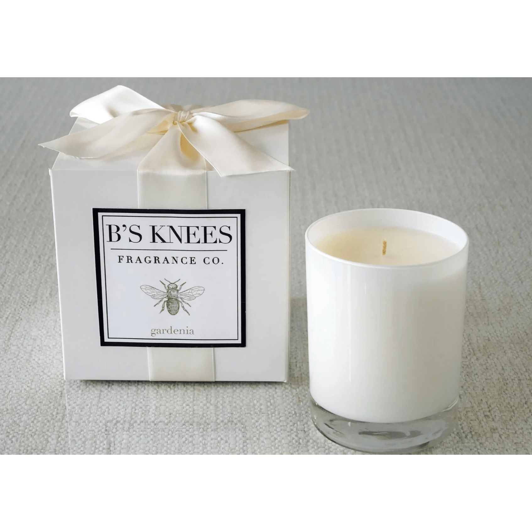 Gardenia 1 Wick White Glass Candle - White Farmhouse Flowers
