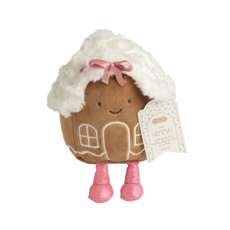 GIngerbread House Plush Pal - White Farmhouse Flowers