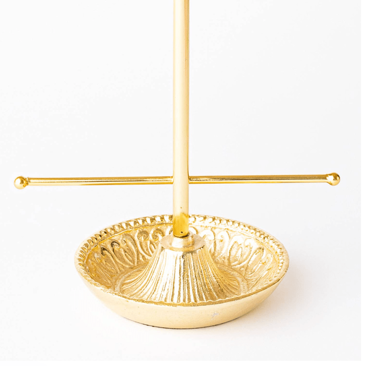 Gold Bow Jewelry Holder - White Farmhouse Flowers