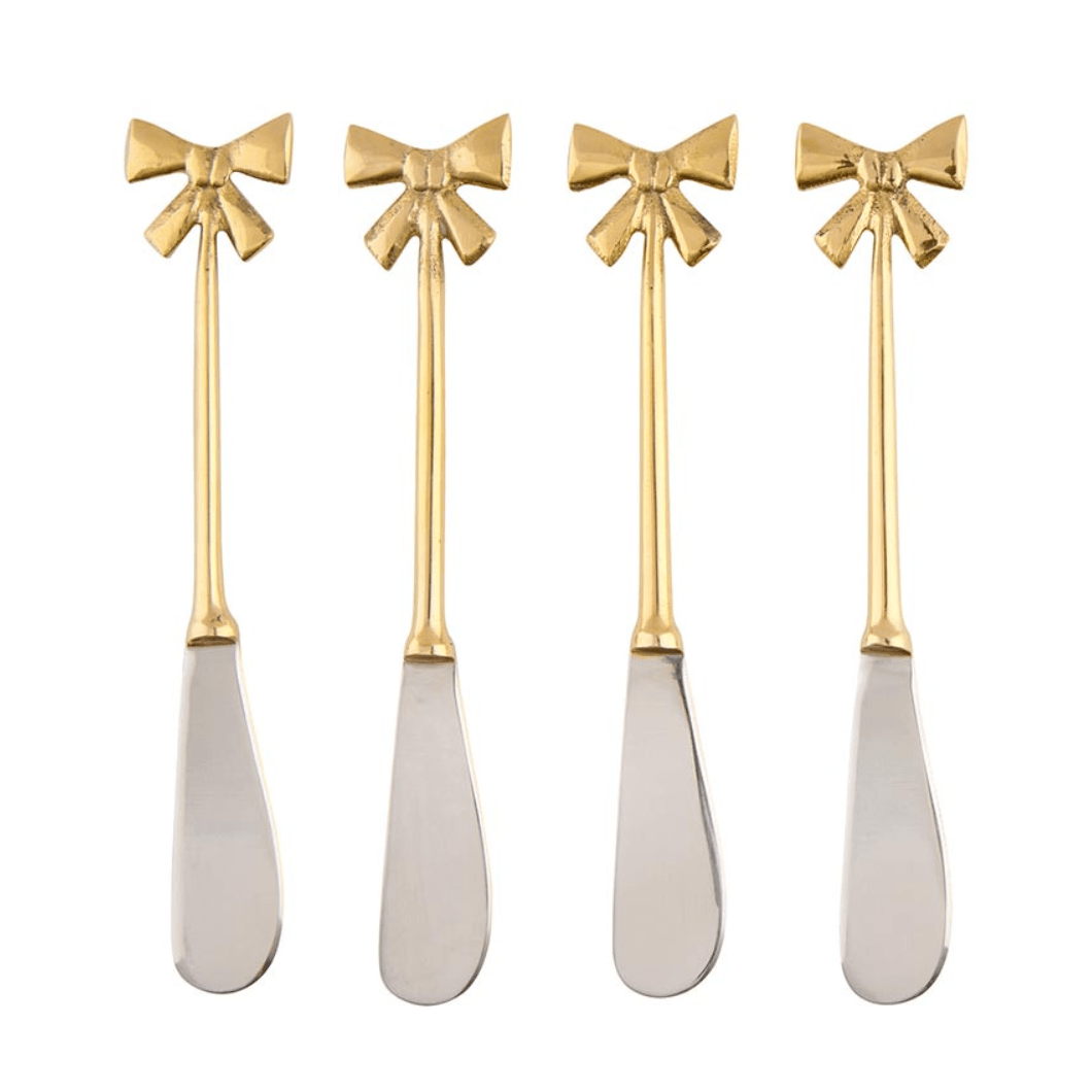 Gold Bow Spreaders - Set of 4 - White Farmhouse Flowers
