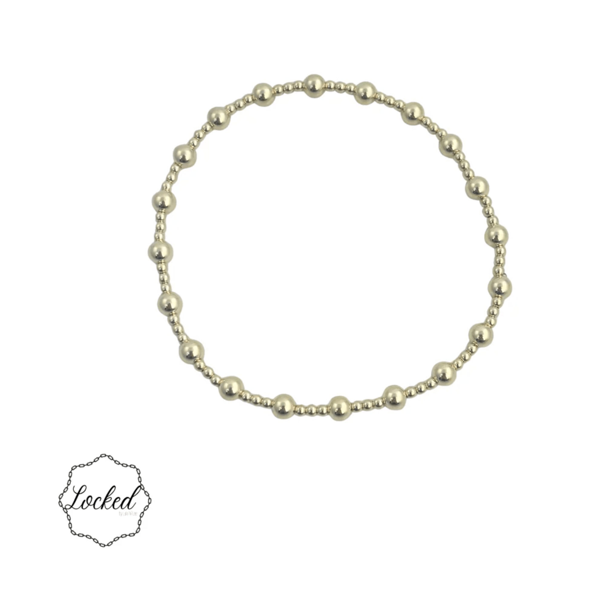 Gold Filled Pattern Bracelet - (2mm and 4mm) - White Farmhouse Flowers