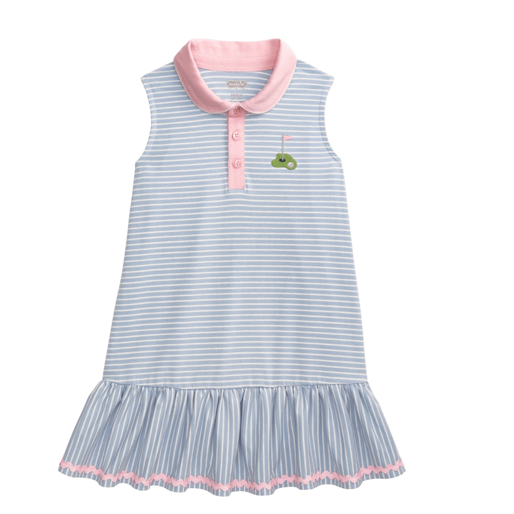 Golf Collared Dress - White Farmhouse Flowers