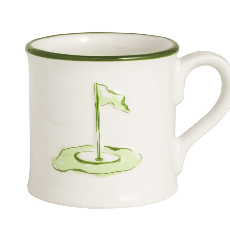 Golfer's Flag Mug - White Farmhouse Flowers