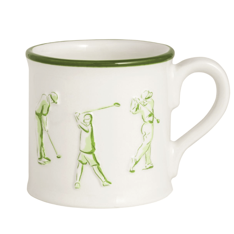 Golfers Mug - White Farmhouse Flowers