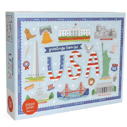 Greetings From The USA 500 Piece Puzzle - White Farmhouse Flowers