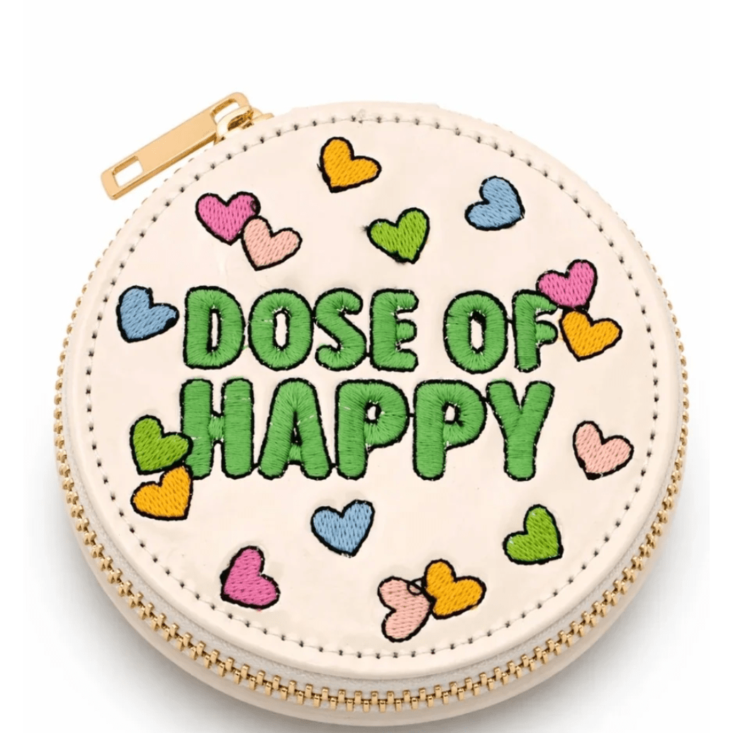 Happy Daily Pill Case - White Farmhouse Flowers