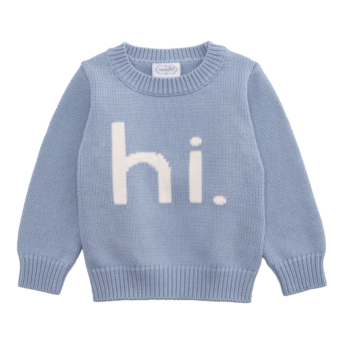 Hi Baby Sweater in Blue - White Farmhouse Flowers