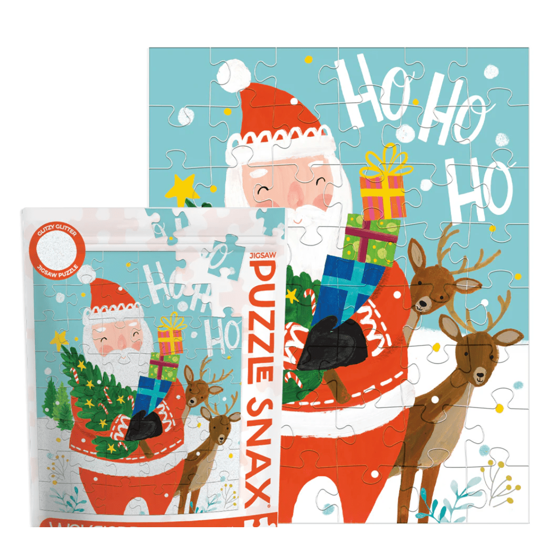 Ho Ho Ho Santa 48 Piece Puzzle Snax - White Farmhouse Flowers