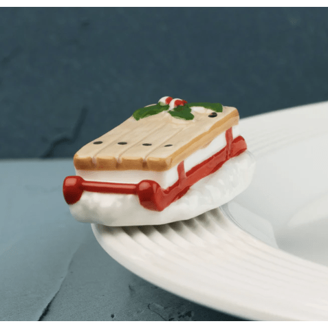 Ho Ho Whoa! Vintage Sled Mini - White Farmhouse Flowers