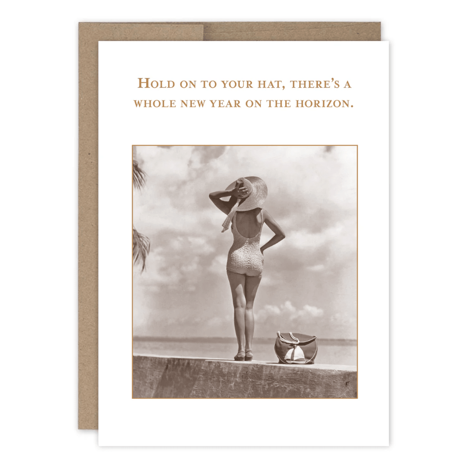 Hold on to Your Hat Birthday Card SM825 - White Farmhouse Flowers