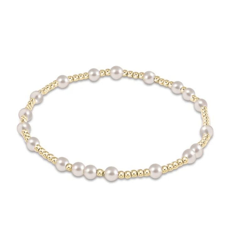 Hope Unwritten 3mm Bead Bracelet - Pearl - White Farmhouse Flowers