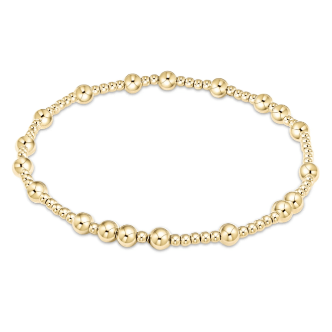 Hope Unwritten 4mm Bead Bracelet - Gold - White Farmhouse Flowers