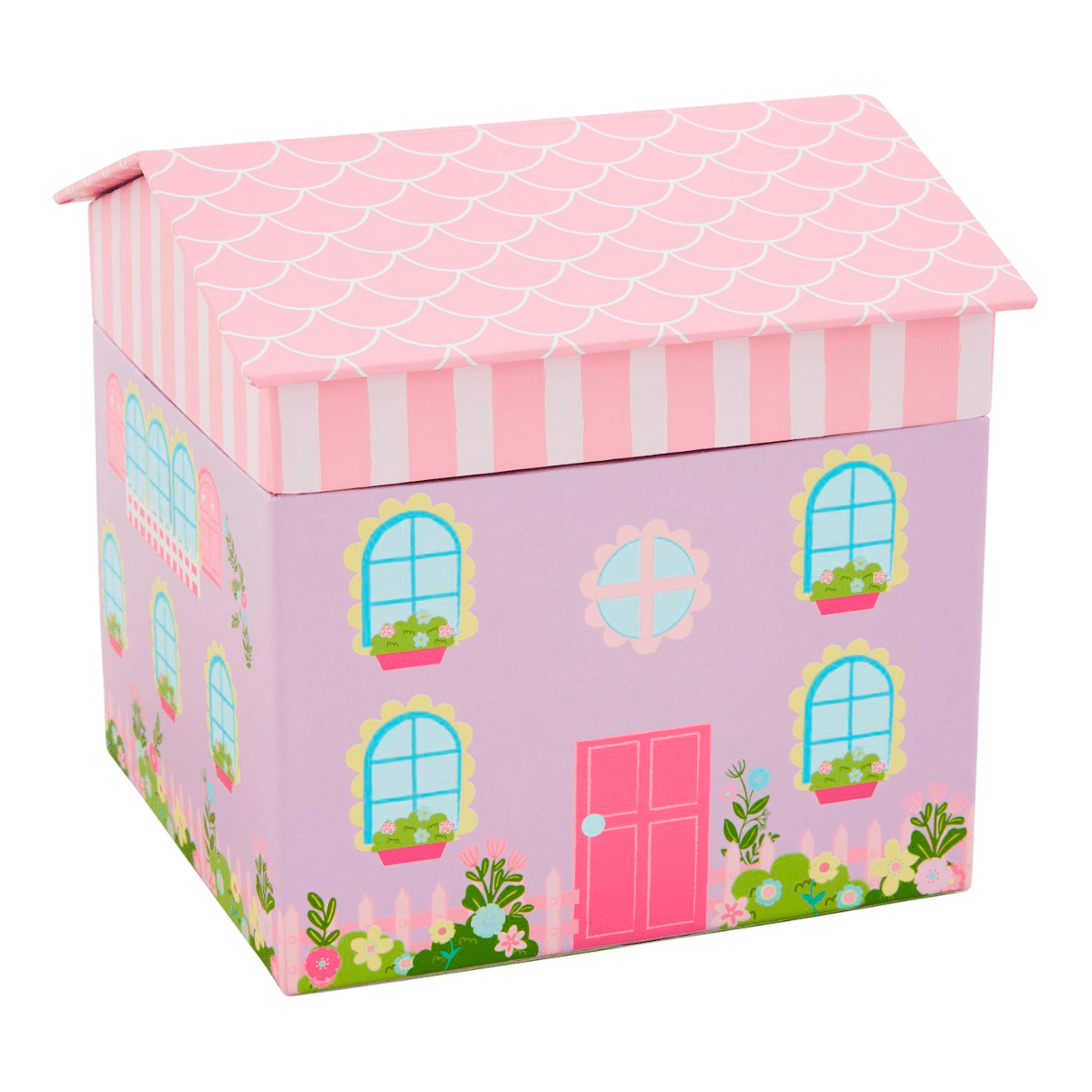 House Jewelry Music Box - White Farmhouse Flowers