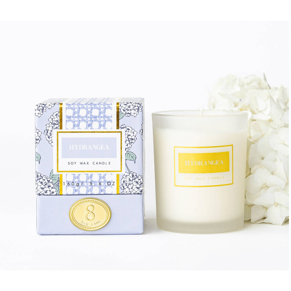 Hydrangea Soy Wax Candle - White Farmhouse Flowers