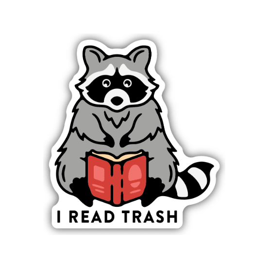 I Read Trash Sticker - White Farmhouse Flowers
