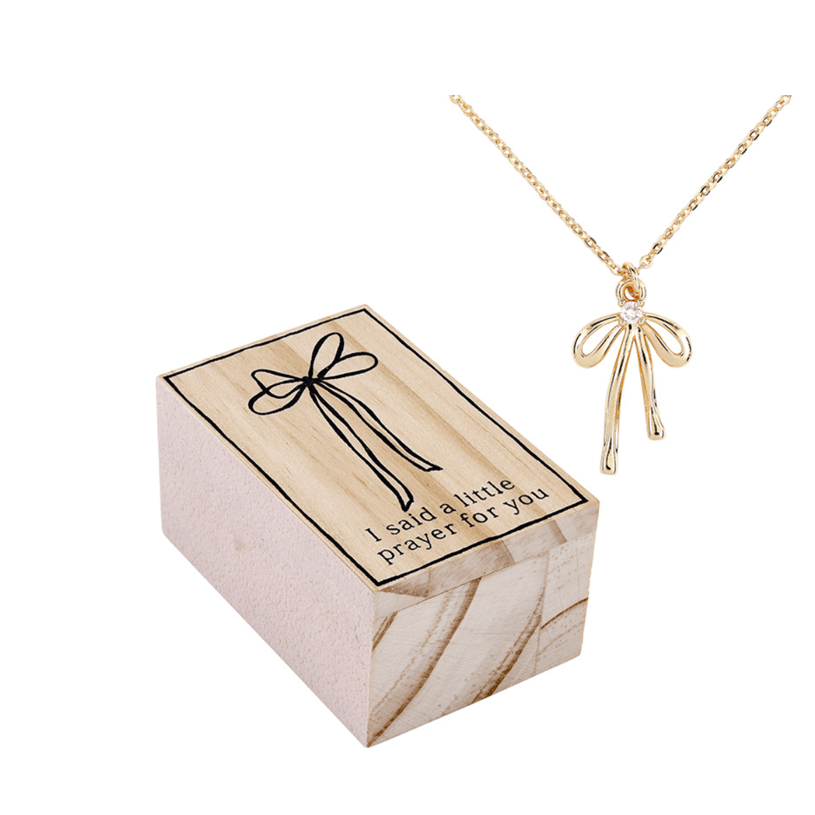 I Said a Little Prayer for You Bow Necklace - White Farmhouse Flowers