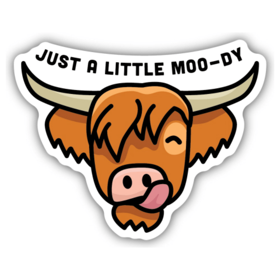 Just a Little Moo - dy Sticker - White Farmhouse Flowers