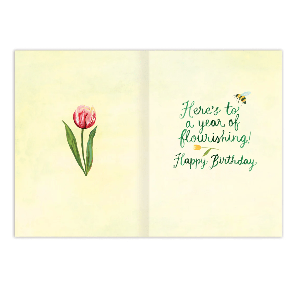 Just Bloom Birthday Card KD043 - White Farmhouse Flowers
