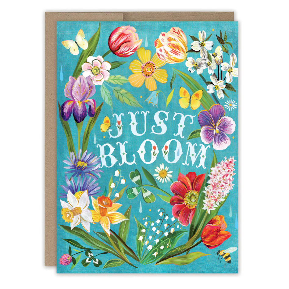 Just Bloom Birthday Card KD043 - White Farmhouse Flowers