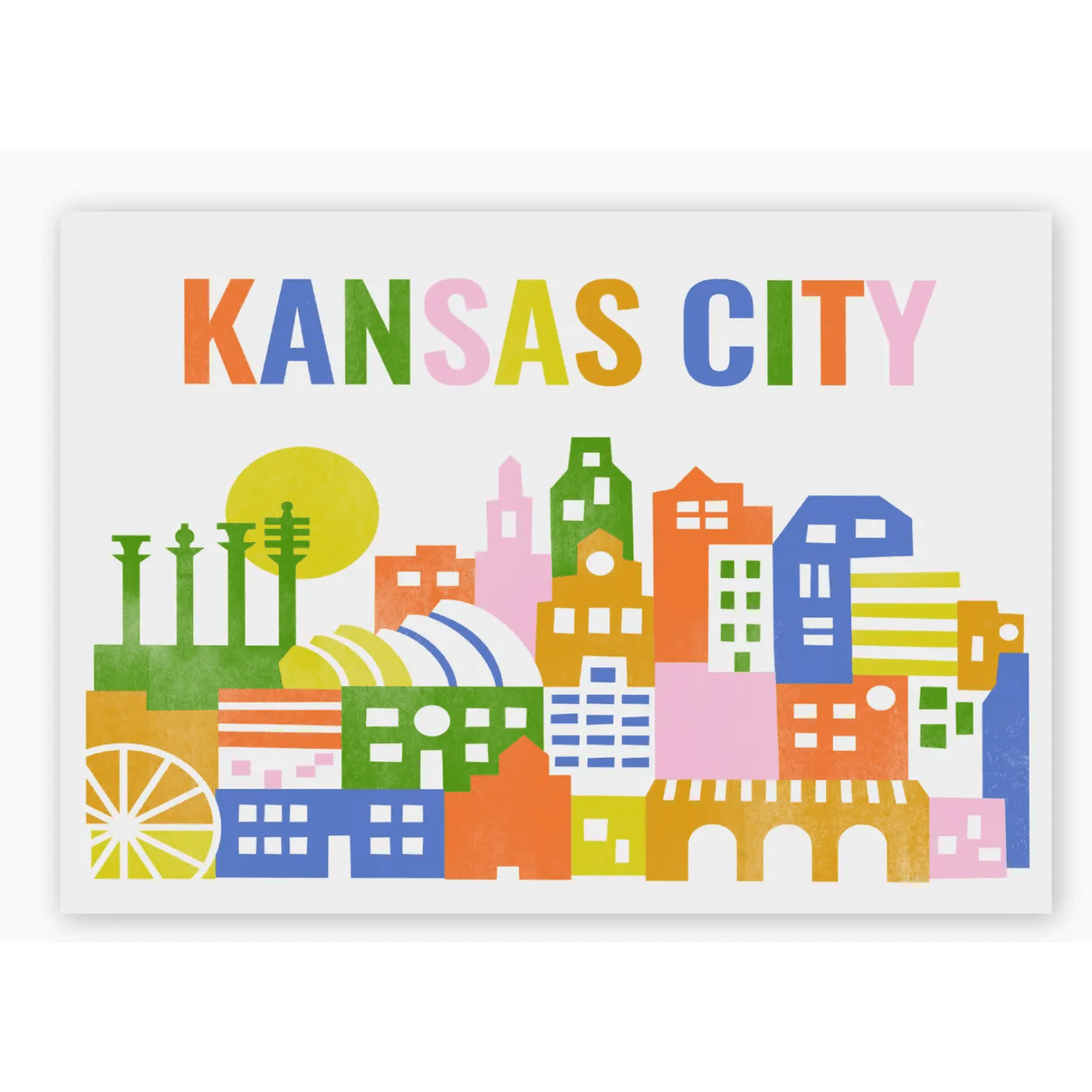 Kansas City Skyline Postcard - White Farmhouse Flowers