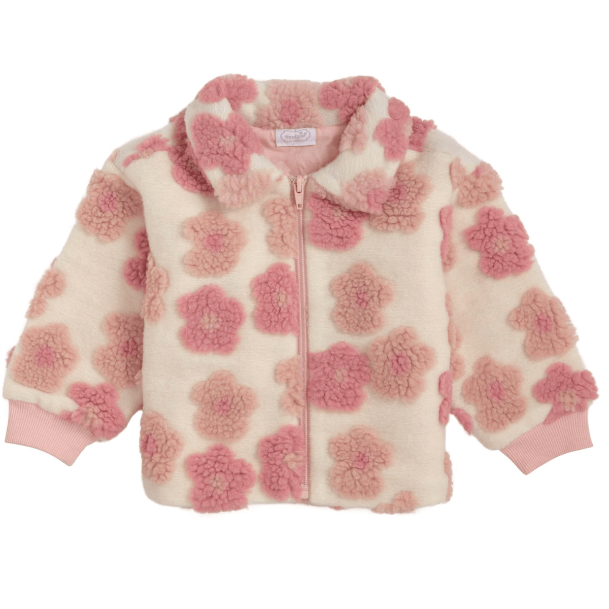 Kids Flower Sherpa Jacket - White Farmhouse Flowers