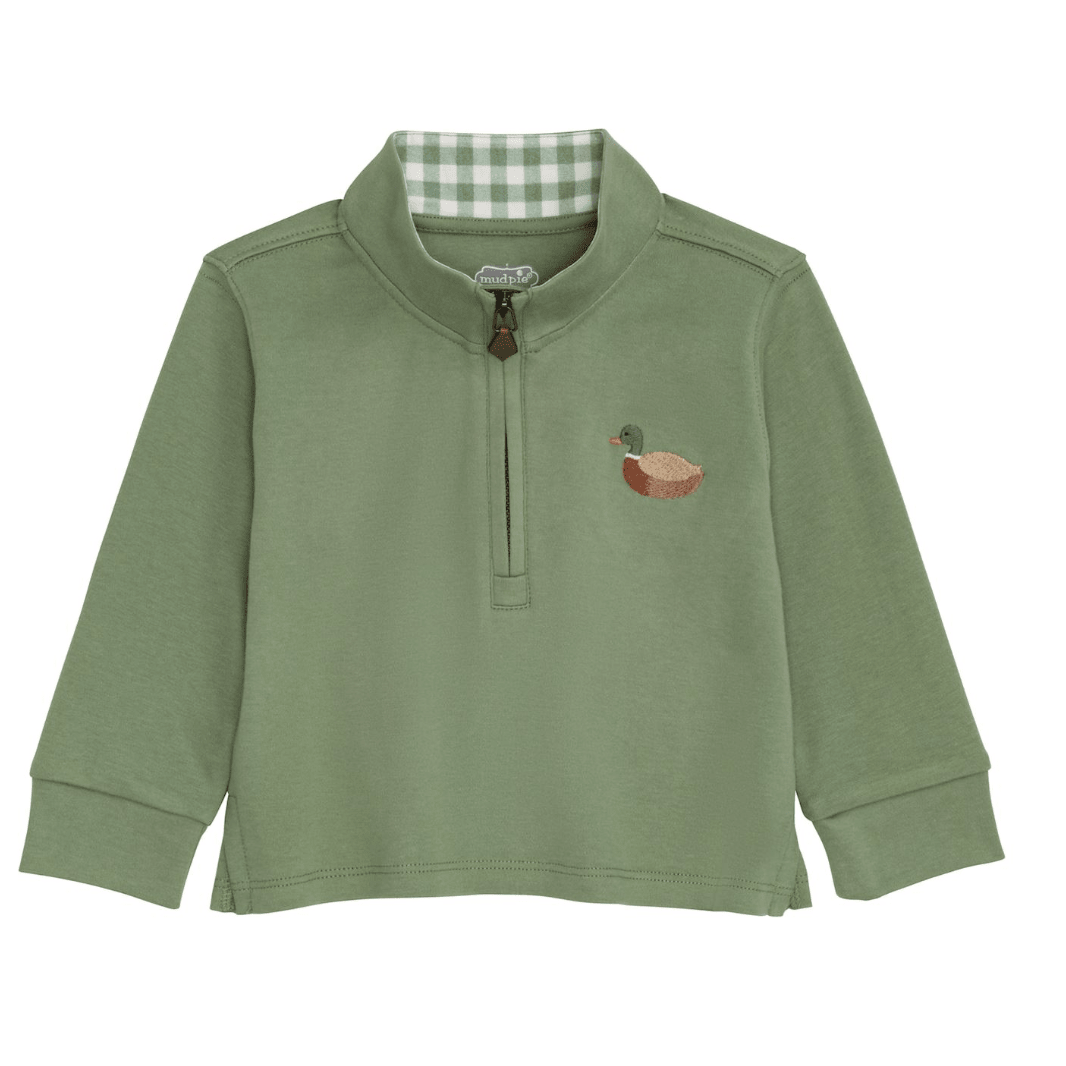 Kids Mallard Quarter Zip Jacket - White Farmhouse Flowers