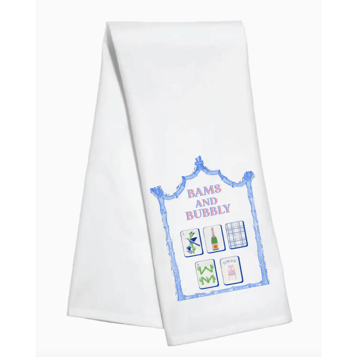 Kitchen Towel - Bams and Bubbly - Mahjong - White Farmhouse Flowers