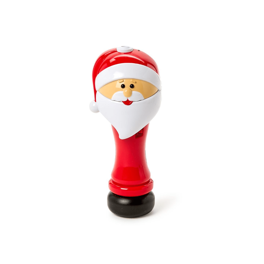 LED Illuminating Santa Bubble Wand Blower - White Farmhouse Flowers