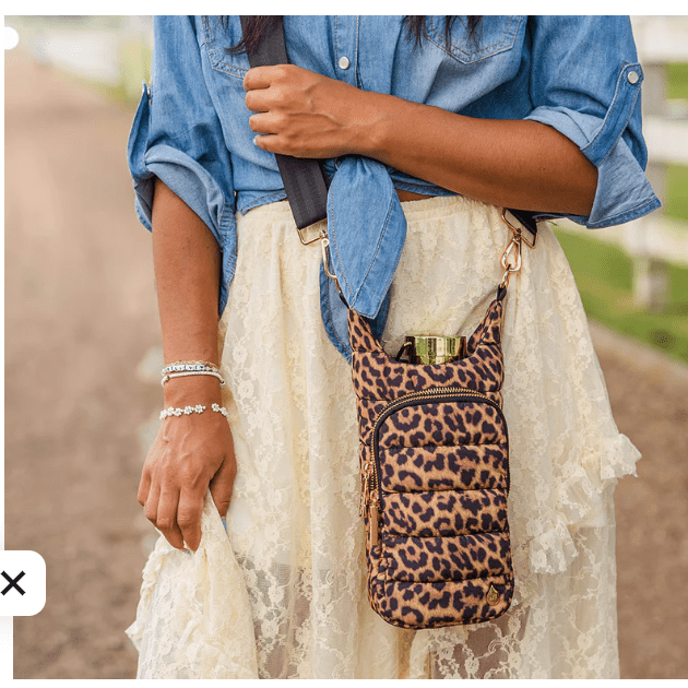 Leopard Print HydroBag - White Farmhouse Flowers