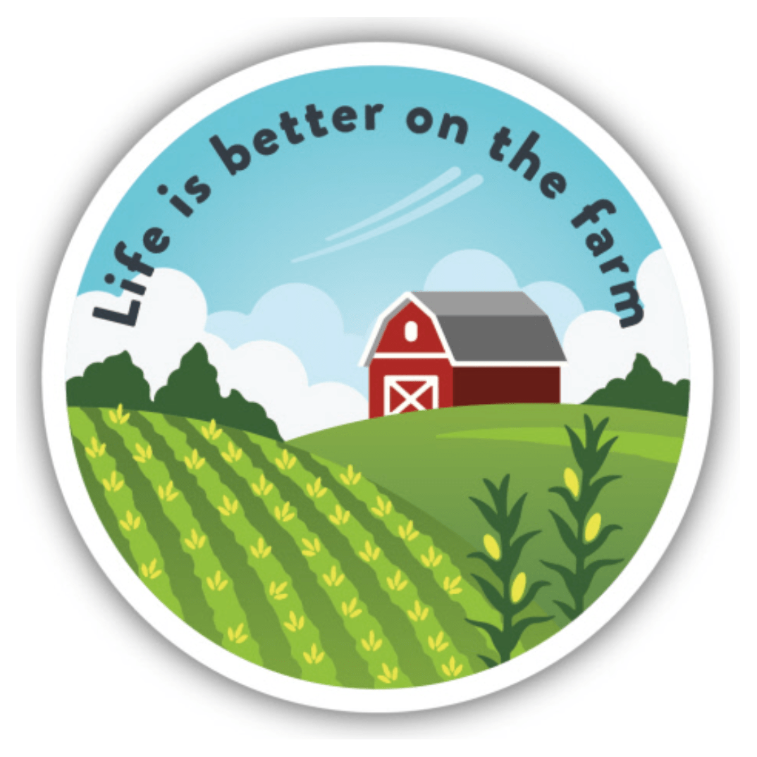 Life is Better on the Farm Sticker - White Farmhouse Flowers