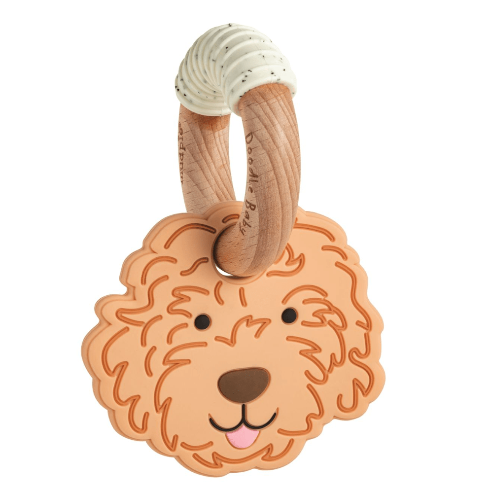 Light Golden Doodle Teether - White Farmhouse Flowers