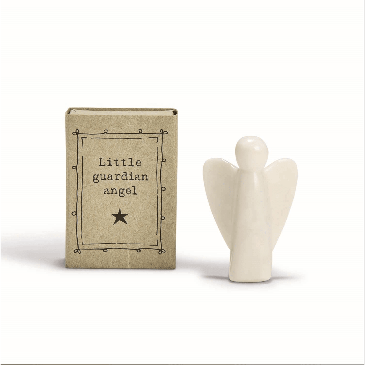 Little Guardian Angel Matchbox in Gift Box - White Farmhouse Flowers