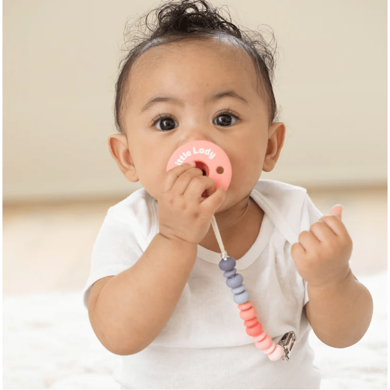 Little Lady Bubbi Pacifier - White Farmhouse Flowers