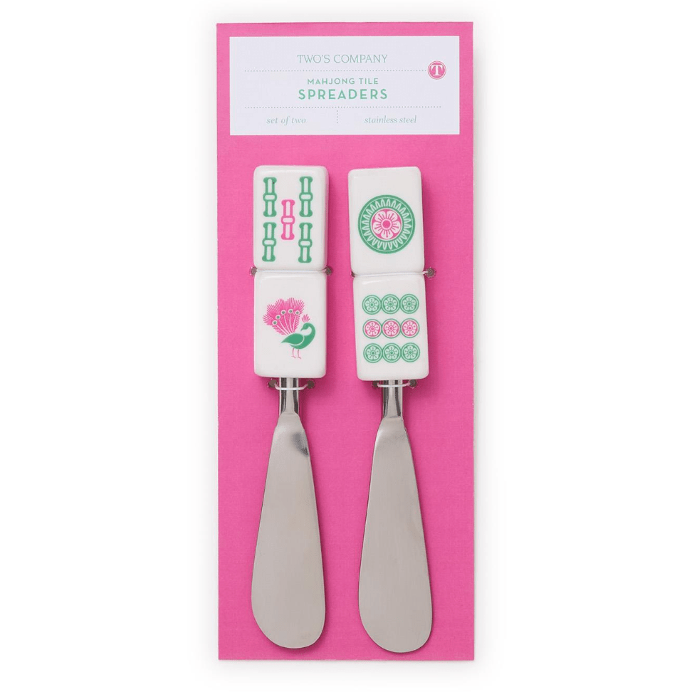 Mahjong Spreaders - White Farmhouse Flowers