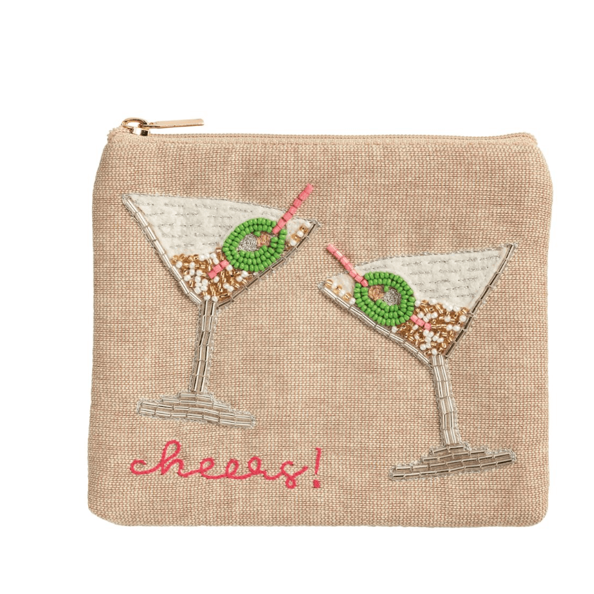 Martini Cocktail Beaded Case - White Farmhouse Flowers