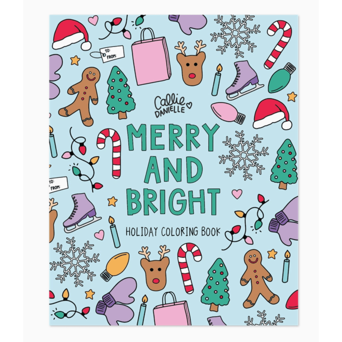 Merry and Bright Christmas Holiday Coloring Book - White Farmhouse Flowers