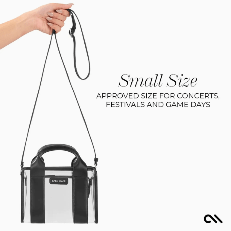 Midnight Black Clear Stadium Bag - White Farmhouse Flowers