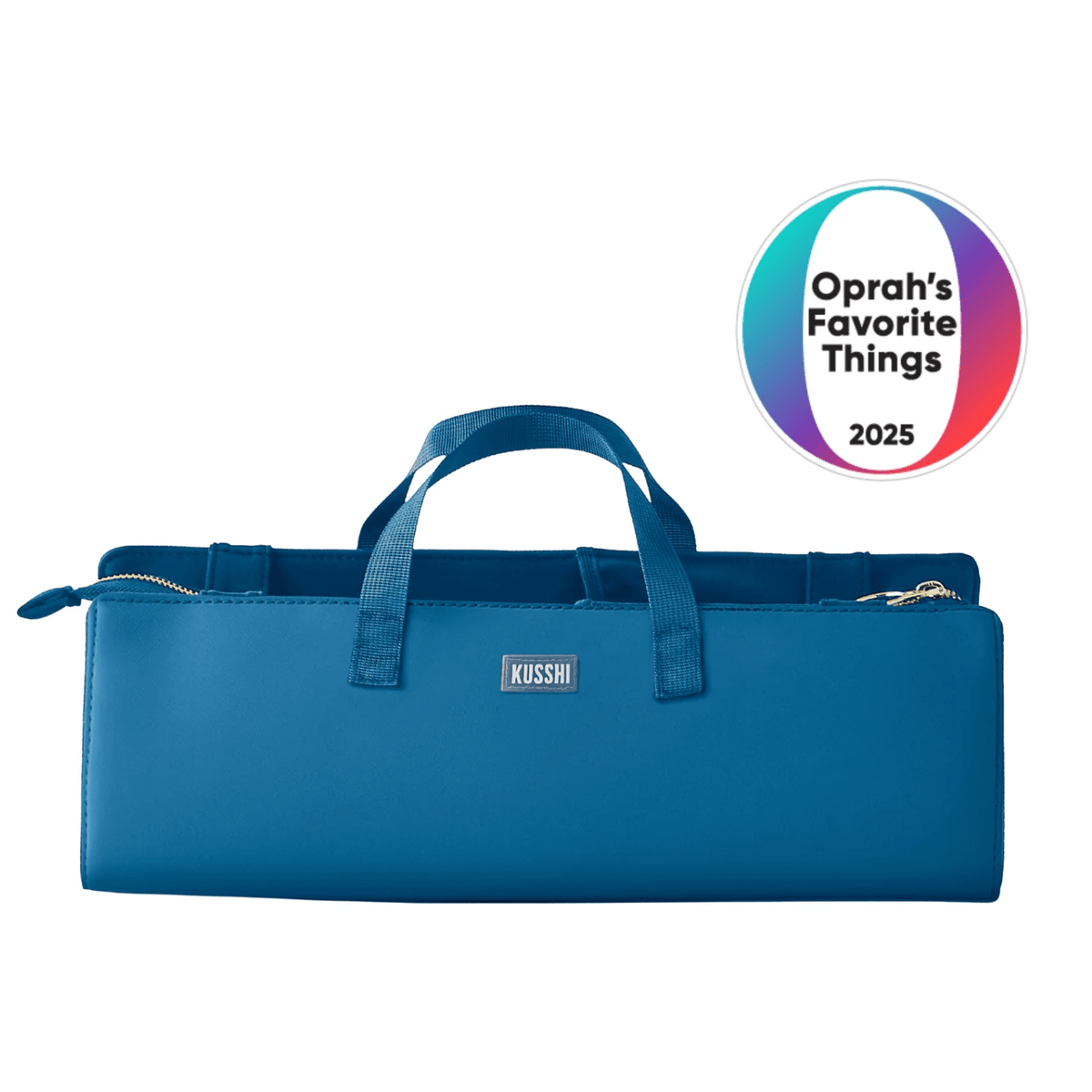 Midnight Teal with Raspberry Interior Hair Tool Bag - White Farmhouse Flowers