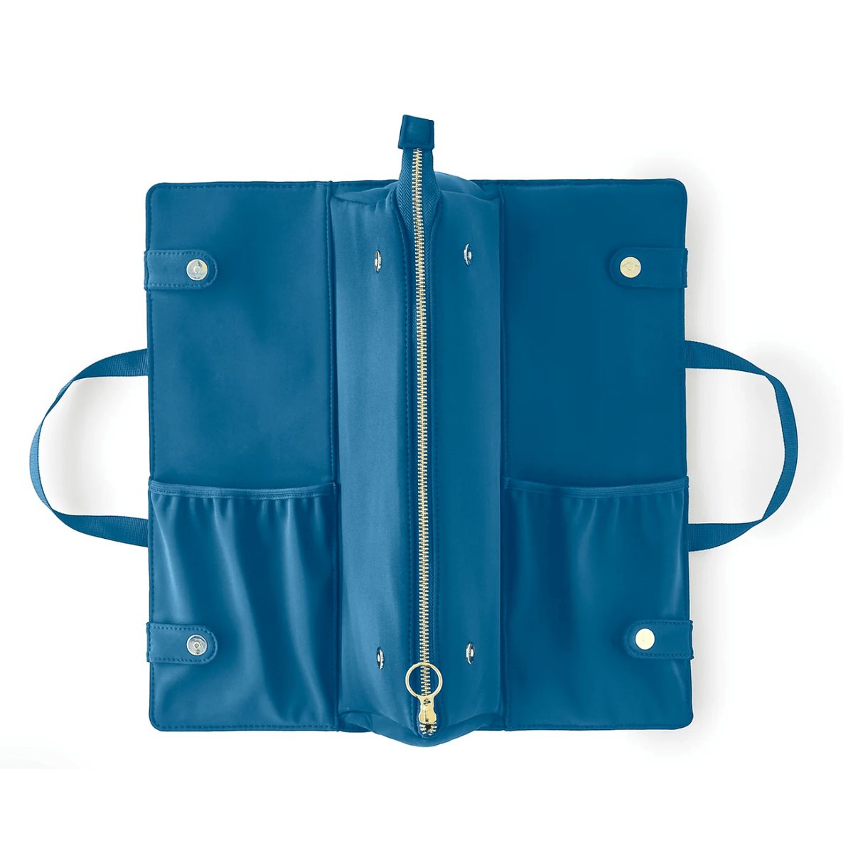 Midnight Teal with Raspberry Interior Hair Tool Bag - White Farmhouse Flowers